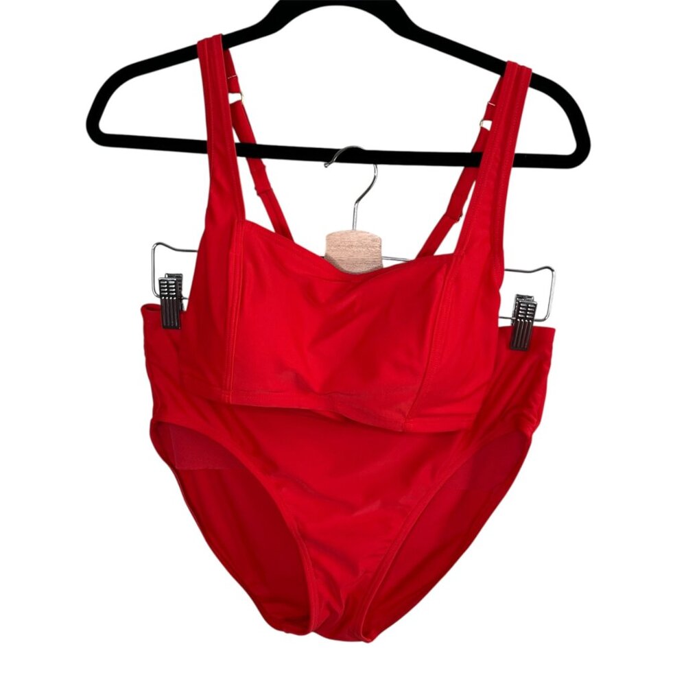 Yummie Womens Red Gaia Bikini swimsuit Set Size 12